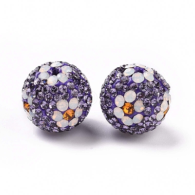 Polymer Clay Rhinestone Beads RB-L029-03C-1