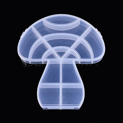 Autumn Mushroom 14 Grids Plastic Bead Storage Containers with Hinged Lid CON-T001-09-1