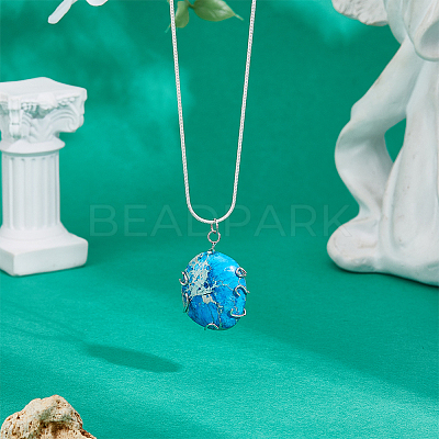 925 Sterling Silver 6 Claw Prongs Pendant Blank Cabochon Settings STER-BC0003-31P-1