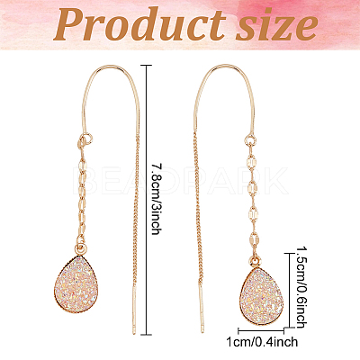 6 Pairs 6 Colors Resin Teardrop Dangle Earrings EJEW-AN0001-21-1