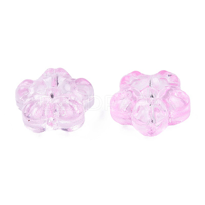 Transparent Spray Painted Glass Beads GLAA-N035-029-C05-1