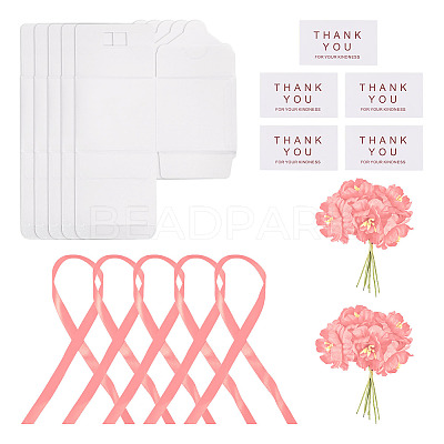 Clear PVC Candy Gift Packaging Boxes with Ribbon & Artificial Flower CON-TAC0001-20C-1