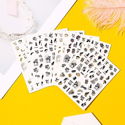 Colorful Gold Stamping Nail Wraps MRMJ-R093-M1-1