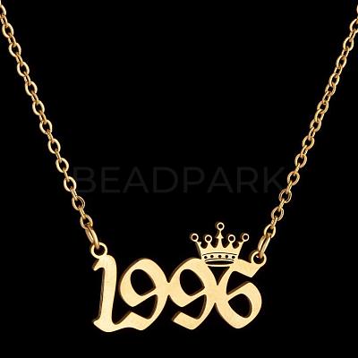 Crown Birth Year 201 Stainless Steel Pendant Necklaces for Women FS-WG4E8F2-17-1