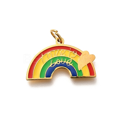 Pride 304 Stainless Steel Enamel Pendants LS-STAS-B079-01G-12-1