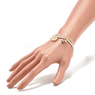 2Pcs Glass Seed Beaded Stretch Bracelets Set BJEW-JB08088-03-1