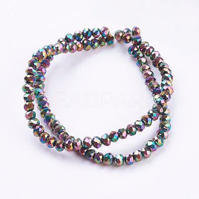 Faceted Rondelle Electroplate Glass Bead Strands X-EGLA-D020-3x2mm-74-1