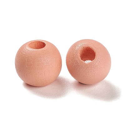 Spray Painted Natural Maple Wood European Beads WOOD-M007-04-1