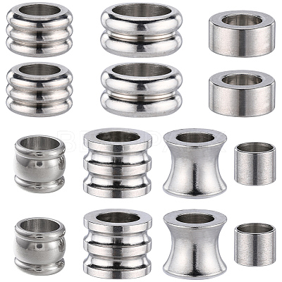 28Pcs 7 Style 201 & 304 Stainless Steel European Beads STAS-GF0001-18-1