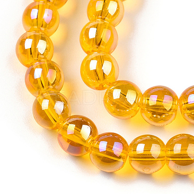 Electroplate Transparent Glass Beads Strands GLAA-T032-T6mm-AB11-1