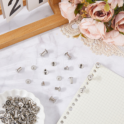 90Pcs 6 Styles Steel Snap Rivet Butt Screw STAS-CP0001-07-1