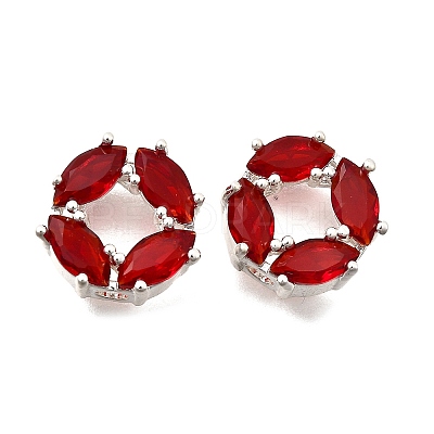 Brass Micro Pave Cubic Zirconia Beads KK-F913-02S-1