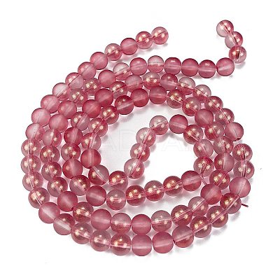 Frosted Transparent Glass Bead Strands X1-GLAA-P065-8mm-09-1
