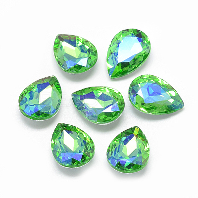 Pointed Back Glass Rhinestone Cabochons RGLA-T017-18x25mm-06-1