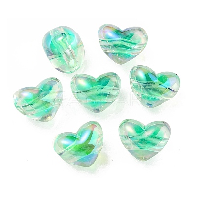 Two Tone UV Plating Transparent Acrylic European Beads OACR-F004-06A-1