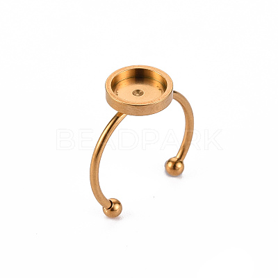 201 Stainless Steel Cuff Pad Ring Settings X-STAS-S080-042C-G-1