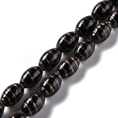 Handmade Gold Sand Lampwork Beads LAMP-F020-35D-1