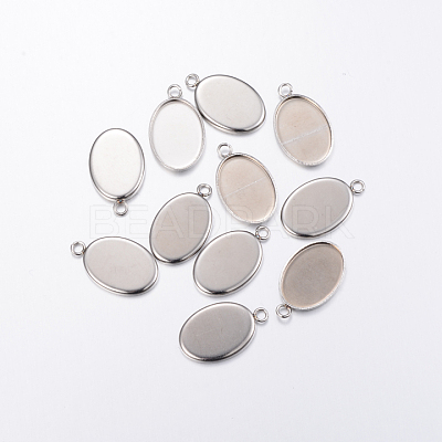Tarnish Resistant 304 Stainless Steel Pendant Cabochon Settings X-STAS-H383-12P-1