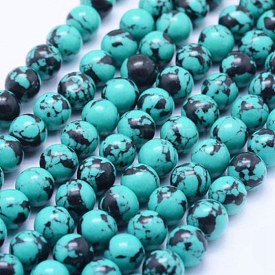 Synthetic Turquoise Beads Strands G-F531-8mm-J01-1