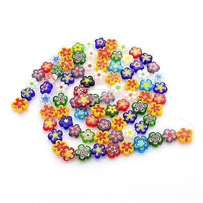 Handmade Millefiori Glass Bead Strands LAMP-J035-10mm-M-1