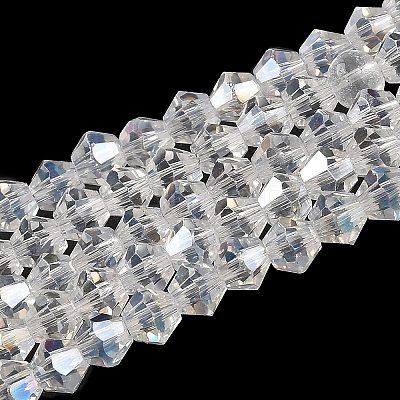 Transparent Electroplate Glass Beads Strands EGLA-A039-T4mm-B13-1