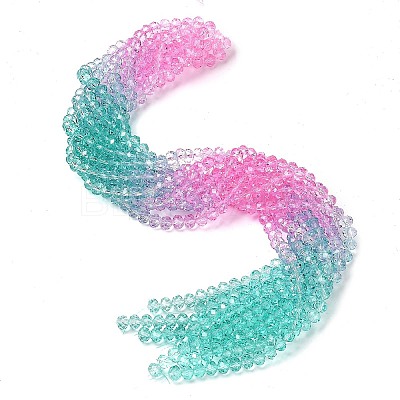 Transparent Painted Glass Beads Strands X1-DGLA-A034-T6mm-A10-1