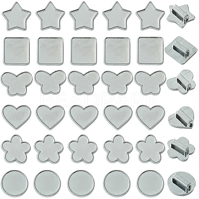 48Pcs 8 Styles Alloy Slide Charms Cabochon Settings FIND-SC0016-55A-P-1
