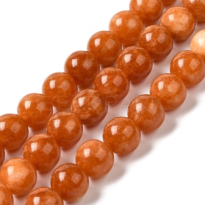 Natural Dyed White Jade Beads Strands G-M402-C04-07-1