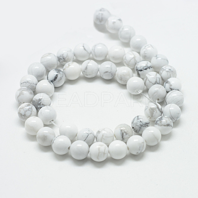 Natural Howlite Beads Strands X-G-T049-6mm-21-1