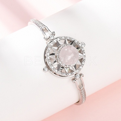 Rotating Sun Natural & Synthetic Gemstone Link Bracelets GG-CBA0251-11P-1