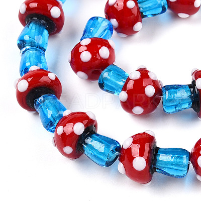 Handmade Lampwork Beads Strands LAMP-N024-09D-1