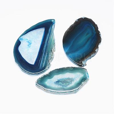 Natural Agate Slices Big Pendants G-E022-5-1