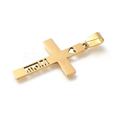Mother's Day 201 Stainless Steel Pendants STAS-R132-01G-02-1