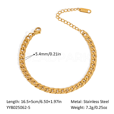 5.4MM Stainless Steel Curb Chain Bracelets for Unisex OZ3684-4-1