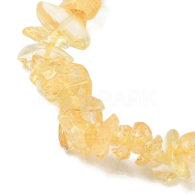 Natural Citrine Chip Beads Stretch Bracelet for Women BJEW-AL00003-03-1