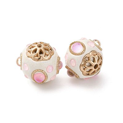 Handmade Resin Indonesia Round Beads IPDL-P005-25KCG-03-1