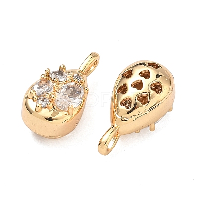Brass Micro Pave Clear Cubic Zirconia Pendants KK-T080-23G-1