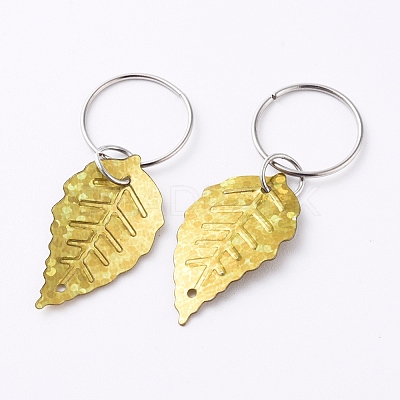 Plastic Paillette/Sequin Hair Braid Rings Pendants KEYC-TAC0001-03C-1