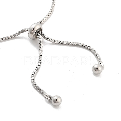 Brass Pave Clear Cubic Zirconia Horse Eye Box Chain Slider Bracelets BJEW-YWC0002-06A-P-1