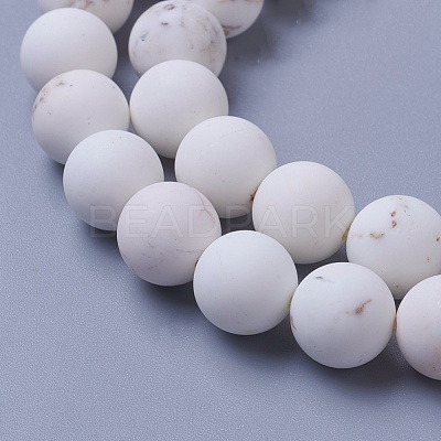 Natural Magnesite Beads Strands G-F592-03-6mm-1