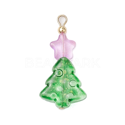 Star Transparent Glass Charms PALLOY-JF02751-1