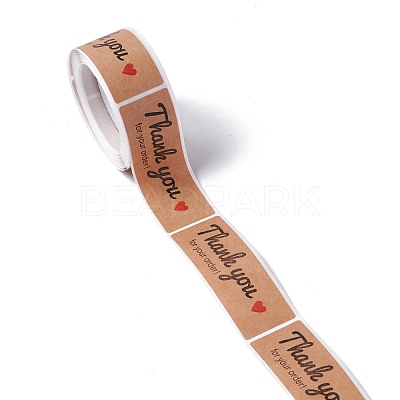 Rectangle Thank You Theme Paper Stickers DIY-B041-33C-1