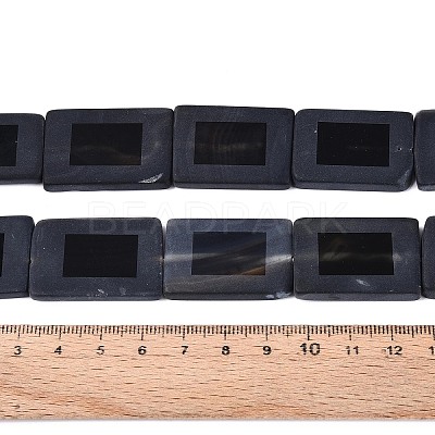 Dyed & Heated Natural Black Agate Beads Strands G-T144-25B-02-1