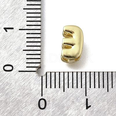 Brass Micro Pave Cubic Zirconia Letter Multi-Strand Links KK-D295-32G-05-1