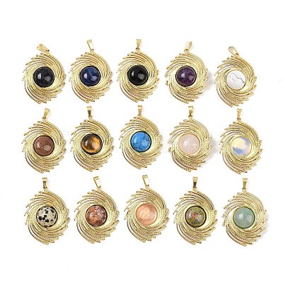 Natural & Synthetic Mixed Gemstone Pendants STAS-B109-01G-1