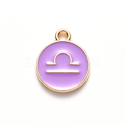 Alloy Enamel Pendants X-ENAM-S124-01B-01K-1