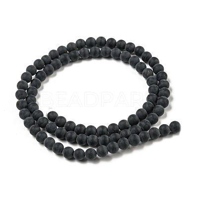 Grade A Natural Black Agate Beads Strands G447-2-1