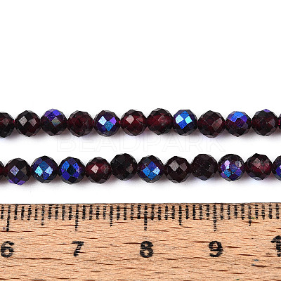 AB Color Plated Natural Garnet Beads Strands G-T144-B07-01-1
