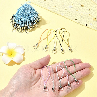 100Pcs Polyester Cord Mobile Straps MOBA-FS0001-02B-1