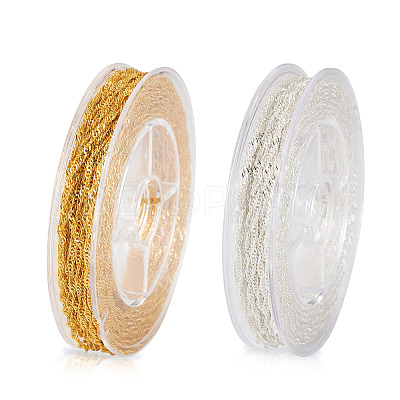 24M 2 Colors Soldered Brass Coated Iron Singapore Chains CH-YS0001-03-1